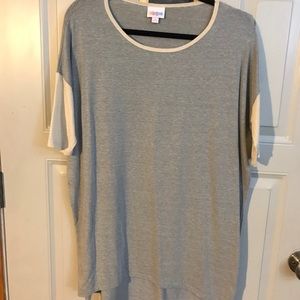 Lularoe Small S Irma grey cream like new short slv